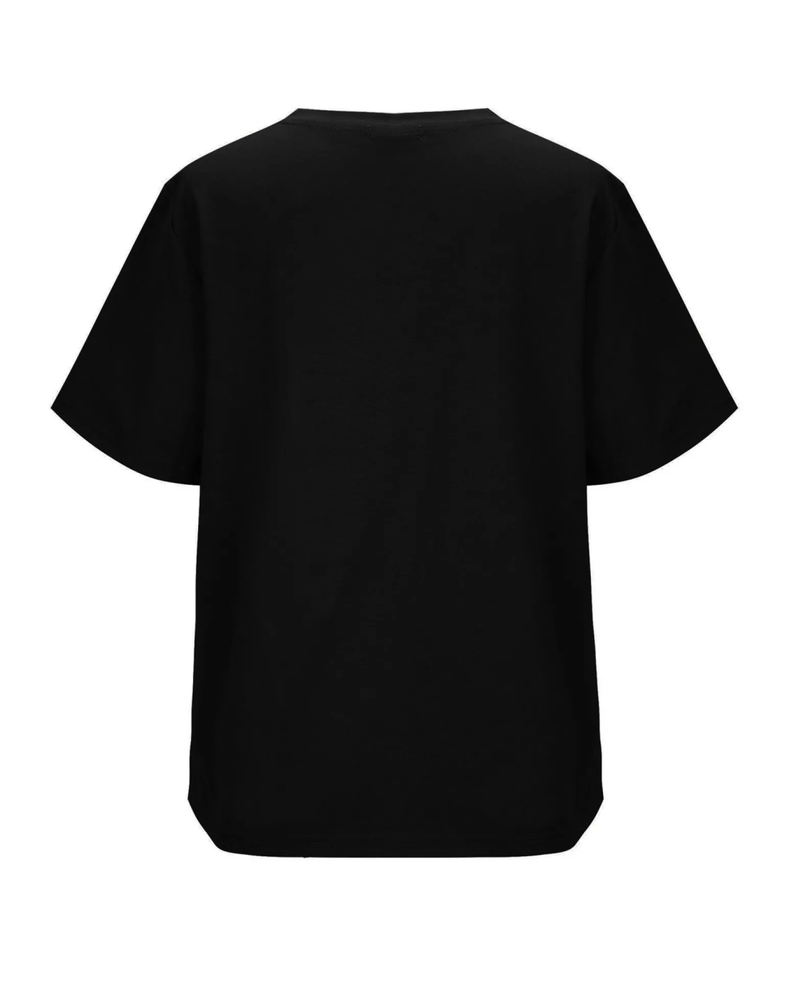BACHATA - Tshirt manica corta denim con scritta e strass