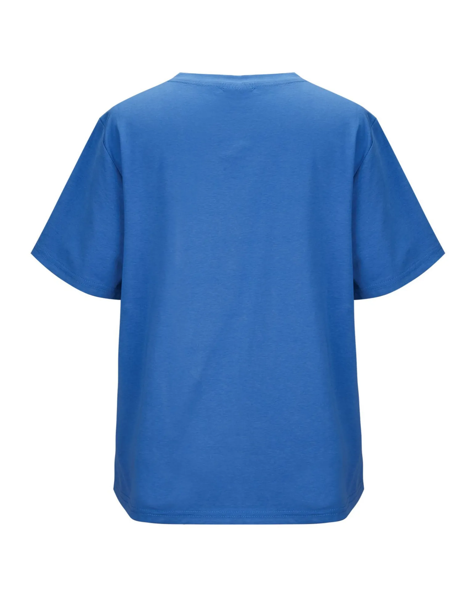 BACHATA - Tshirt manica corta denim con scritta e strass