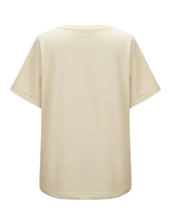 BACHATA - Tshirt manica corta ivory con scritta e stampa