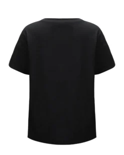 BACHATA - Tshirt manica corta nera con strass