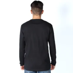 B&A - T-SHIRT NERA MANICA LUNGA CON STEMMA