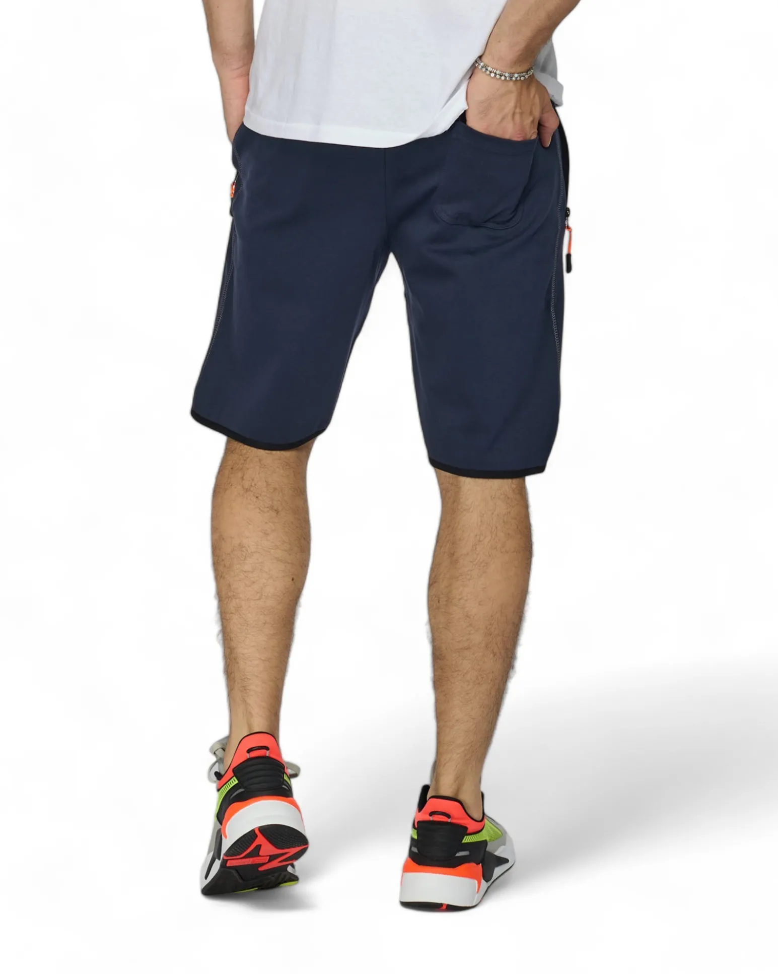 BERMUDA FELPA ZIP + STAMPA