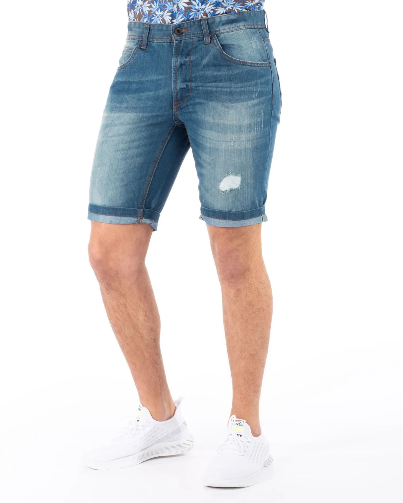 BERMUDA JEANS 5 TASCHE ROTTURE