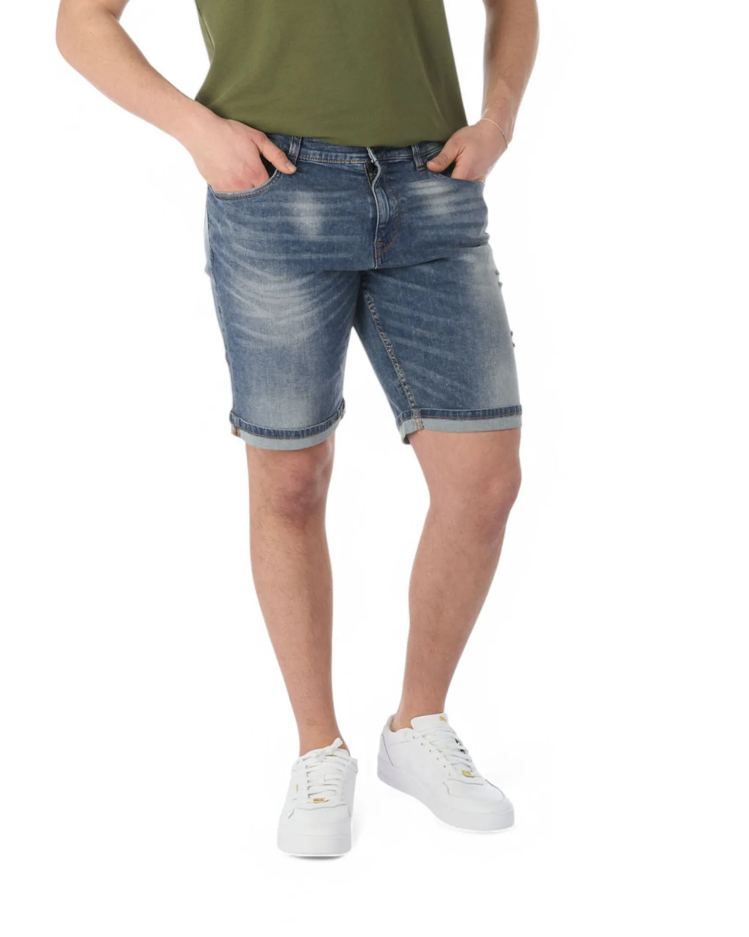 BERMUDA JEANS 5 TASCHE SABBIATO MEDIO
