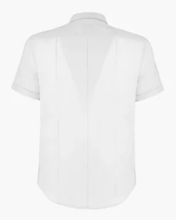 BLUE LEMON - Camicia manica corta bianca in lino