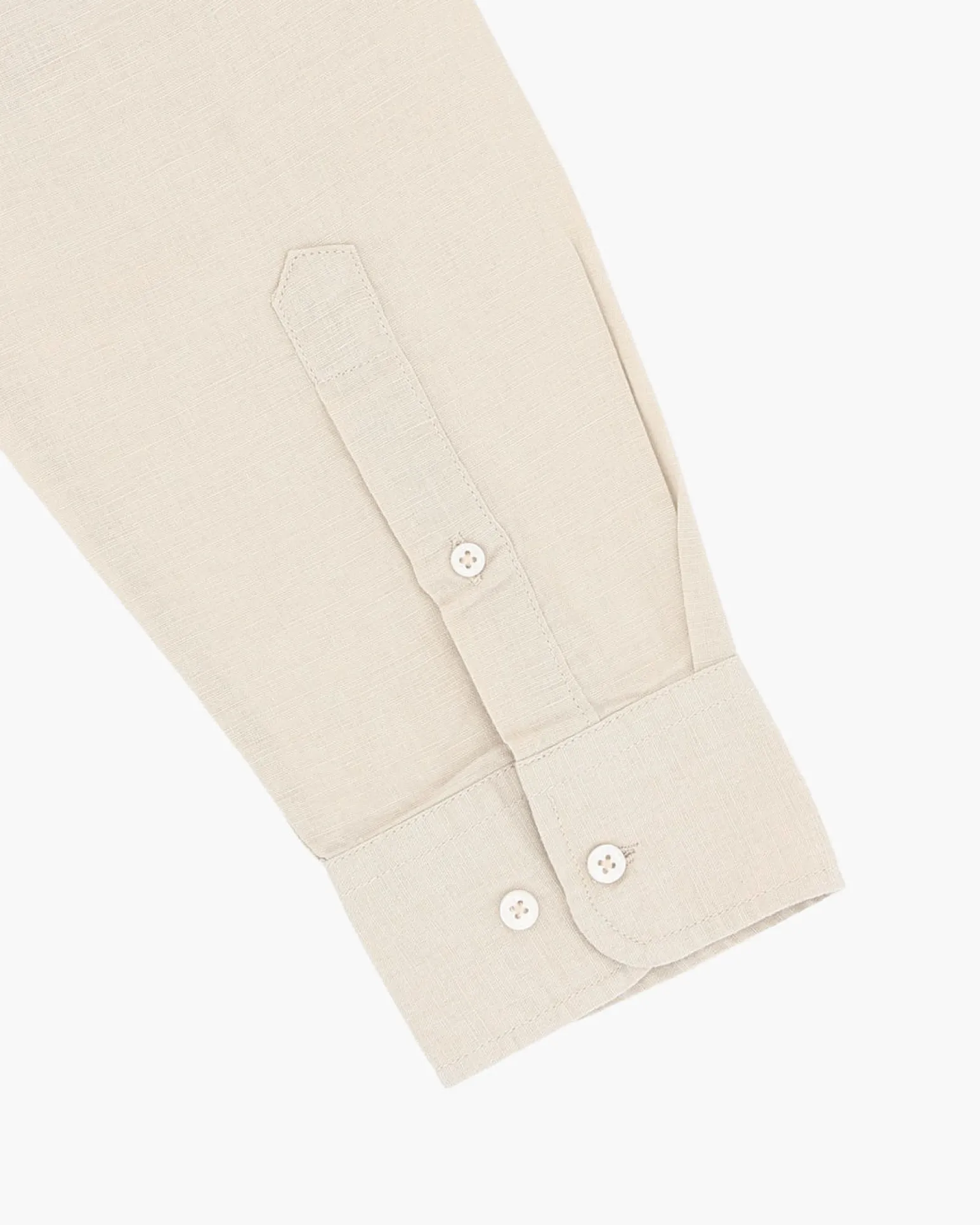 BLUE LEMON - OVER CAMICIA MANICA LUNGA LINO BEIGE COLLO COREANO