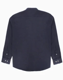 BLUE LEMON - OVER CAMICIA MANICA LUNGA LINO COLLO COREANO