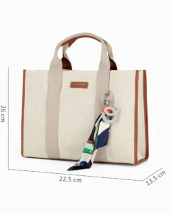 BORSA A MANO IN TELA C/CHARM+FOULARD