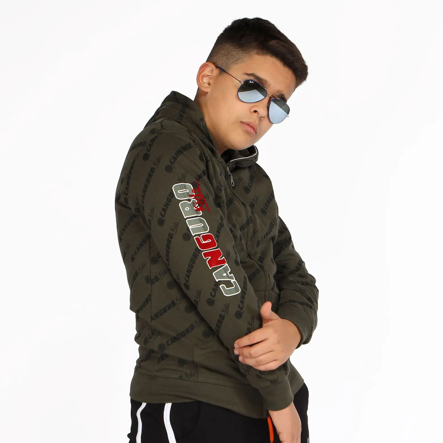 BOY FELPA FULL ZIP CON CAPPUCCIO