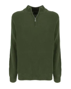 BREZZA DI MARE - MAGLIA MANICA LUNGA MEZZA ZIP TESSUTO OPERATO FINEZZA F7
