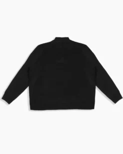 BREZZA DI MARE - MAGLIONE NERO COLLO LUPETTO CON MEZZA ZIP DA UOMO TAGLIE FORTI