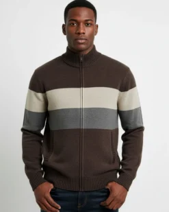 BROKER'S - Maglia manica lunga full zip in ciniglia