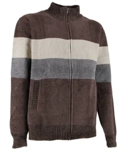 BROKER'S - Maglia manica lunga full zip in ciniglia