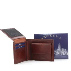 BROKER'S - Portafoglio in VERA PELLE con porta carte di credito e doppio scomparto banconote