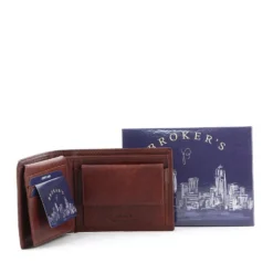 BROKER'S - Portafoglio in VERA PELLE con porta carte di credito e doppio scomparto banconote