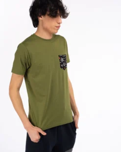 BROKER'S - Tshirt mezza manica con taschino e stampa