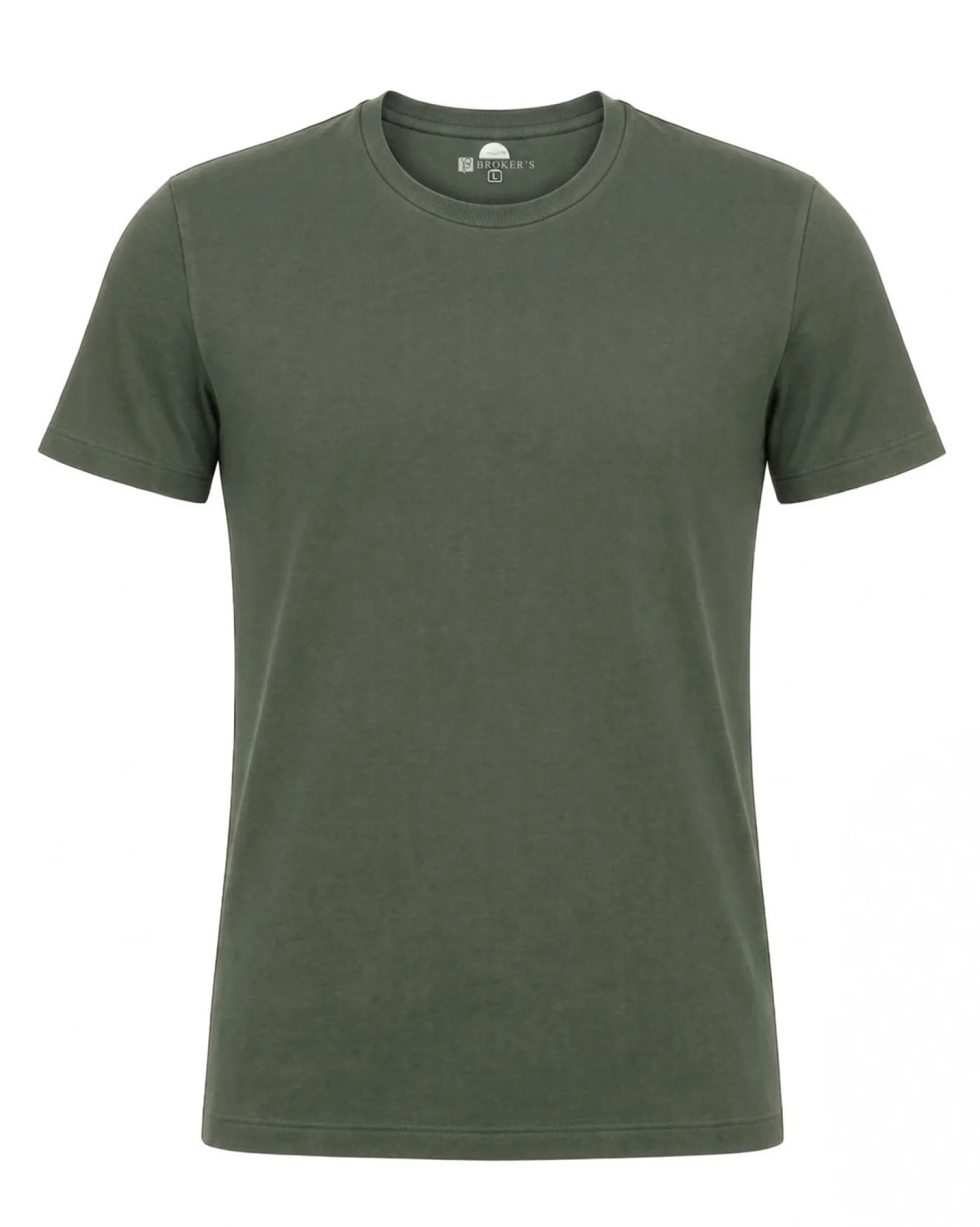 BROKER'S - Tshirt mezza manica con scollo a girocollo BAMBOO verde