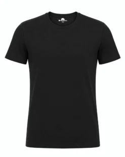 BROKER'S - Tshirt mezza manica con scollo a girocollo BAMBOO nero