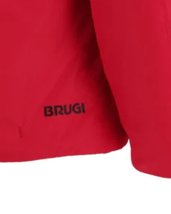 BRUGI - Completo da sci bambino rosso e nero impermeabile antivento e traspirante con cappuccio