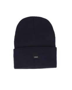 BRUGI - Cuffia blu da uomo con logo centrale