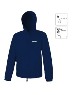 BRUGI - K-way richiudibile blu con zip frontale