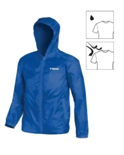 BRUGI - K Way sfoderato idrorepellente e antivento, ripiegabile in tasca