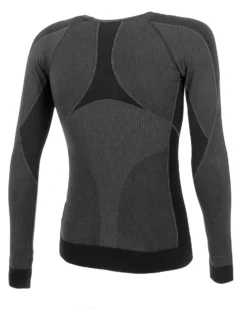 BRUGI - Maglia da uomo grigia e nera termica traspirante senza cuciture
