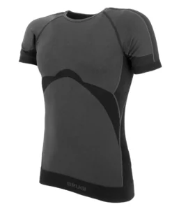 BRUGI -MAGLIA MEZZA MANICA  DA UOMO NERA E GRIGIA TERMICA TRASPIRANTE SENZA CUCITURE - 9GZR-T365_500