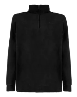 BRUGI - MICROPILE NERO DA UOMO MEZZA ZIP