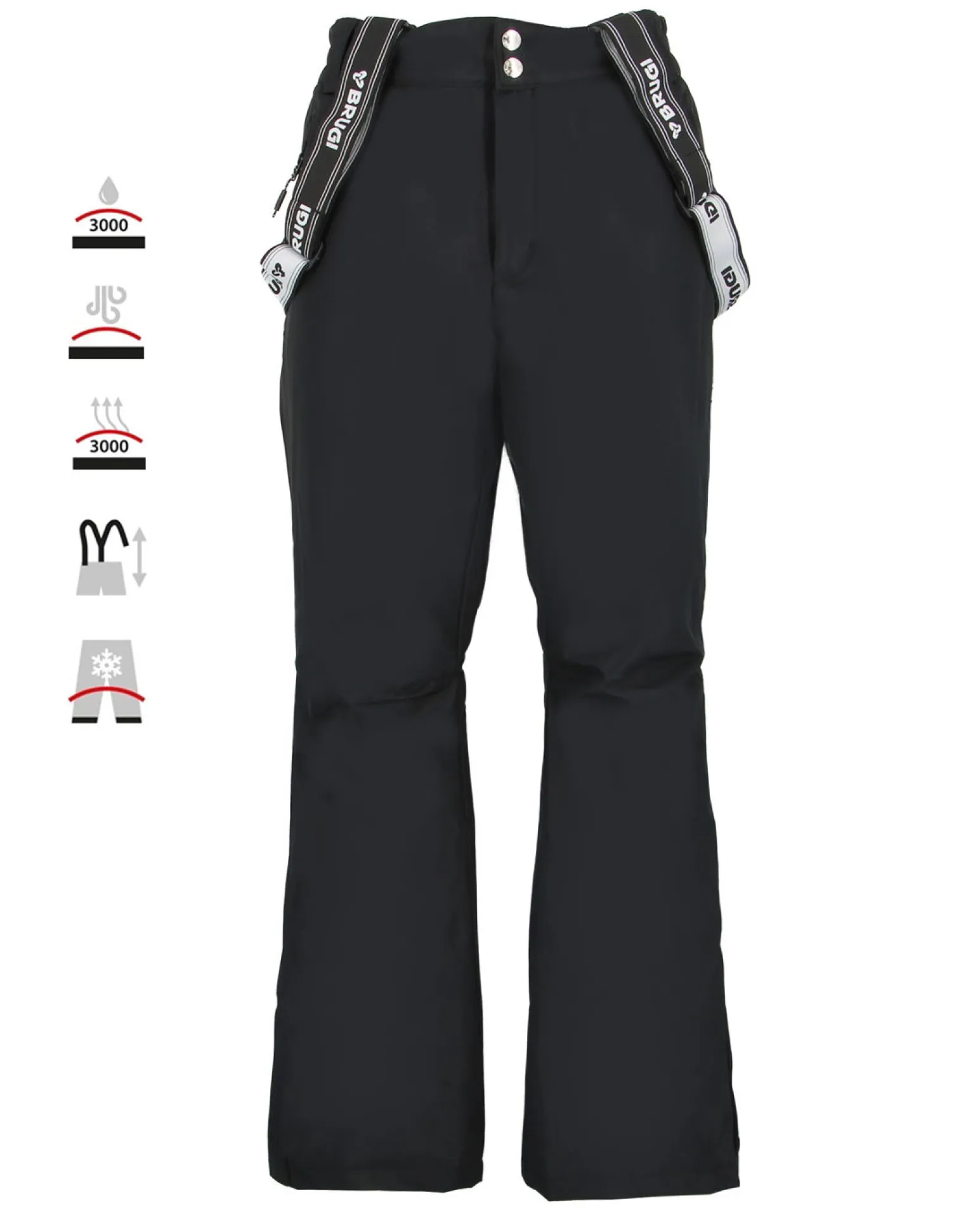 BRUGI - PANTALONE DA SCI UOMO NERO 3000, AH1C-T54T