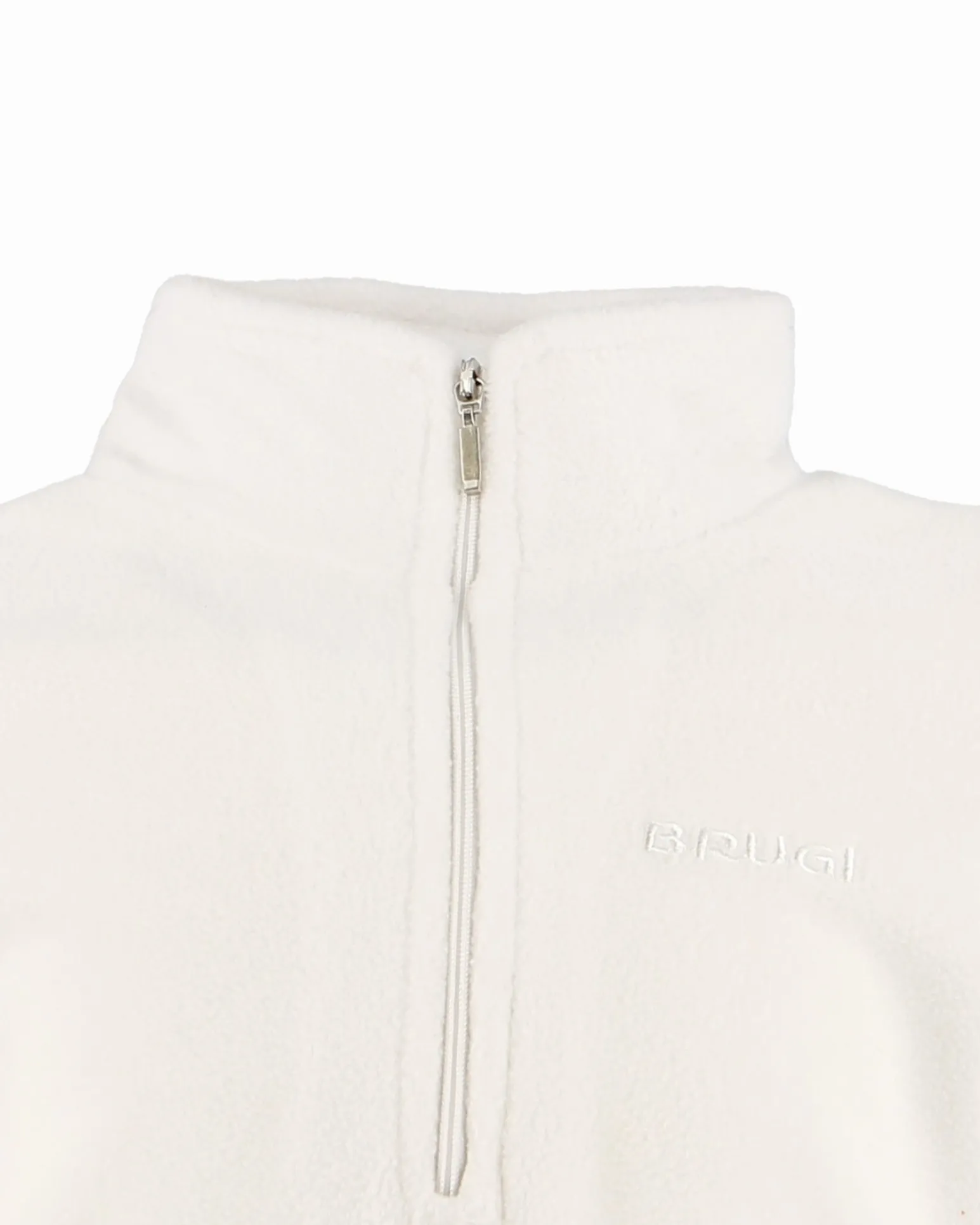 BRUGI - Pile da bambino bianco con mezza zip frontale