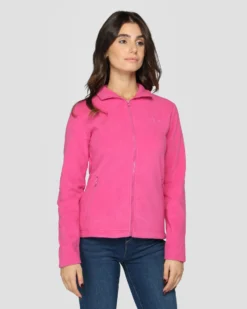 BRUGI - Pile da donna fuchsia con zip frontale