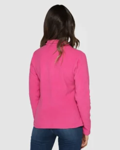 BRUGI - Pile da donna fuchsia con zip frontale