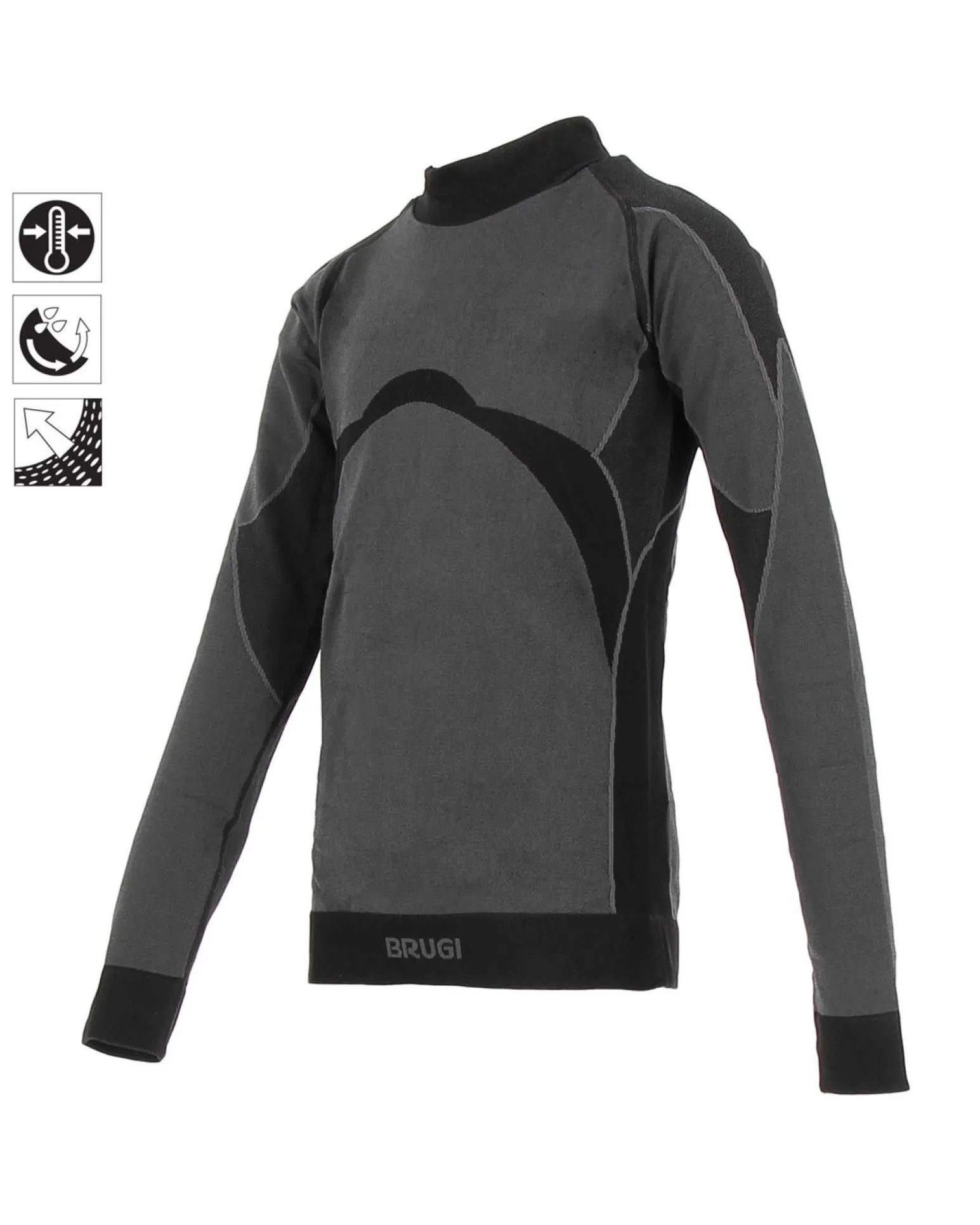 BRUGI - T-SHIRT ML INTIMO TERMICO JR BOY BLACK