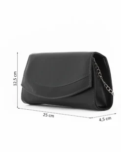 Bustina pochette nera con fascia vernice frontale MADE IN ITALY - ANNES NICOLE