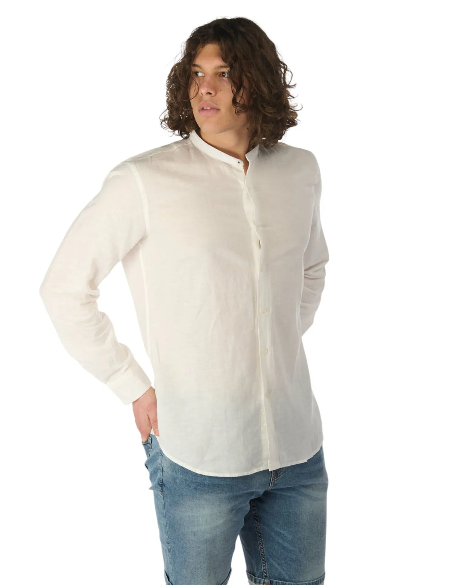 CAMICIA MANICA LUNGA MISTO LINO