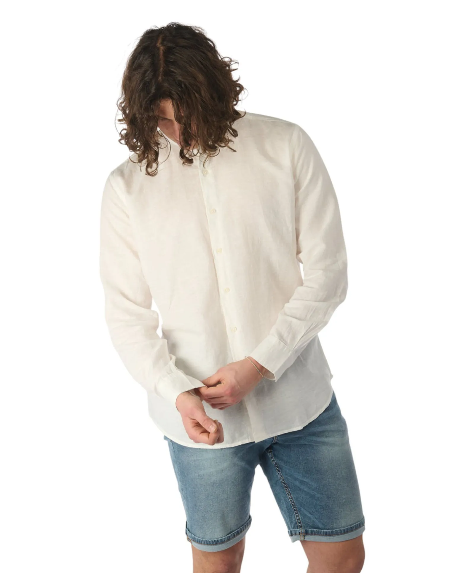 CAMICIA MANICA LUNGA MISTO LINO