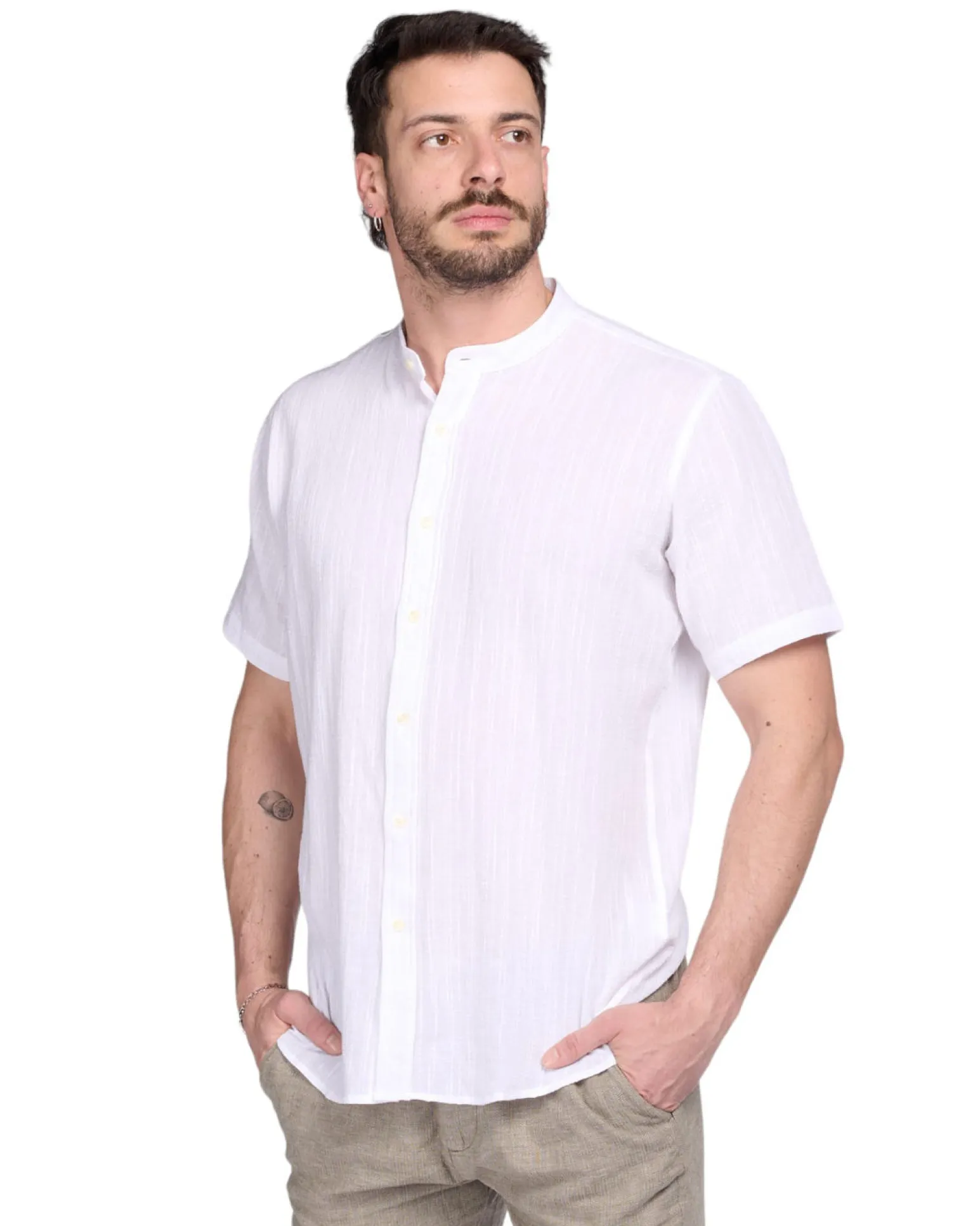 CAMICIA MEZZA MANICA GOFFRATO COREANO