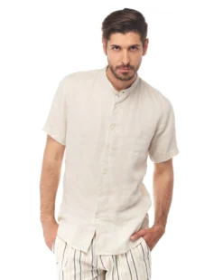 CAMICIA MEZZA MANICA LINO COREANO