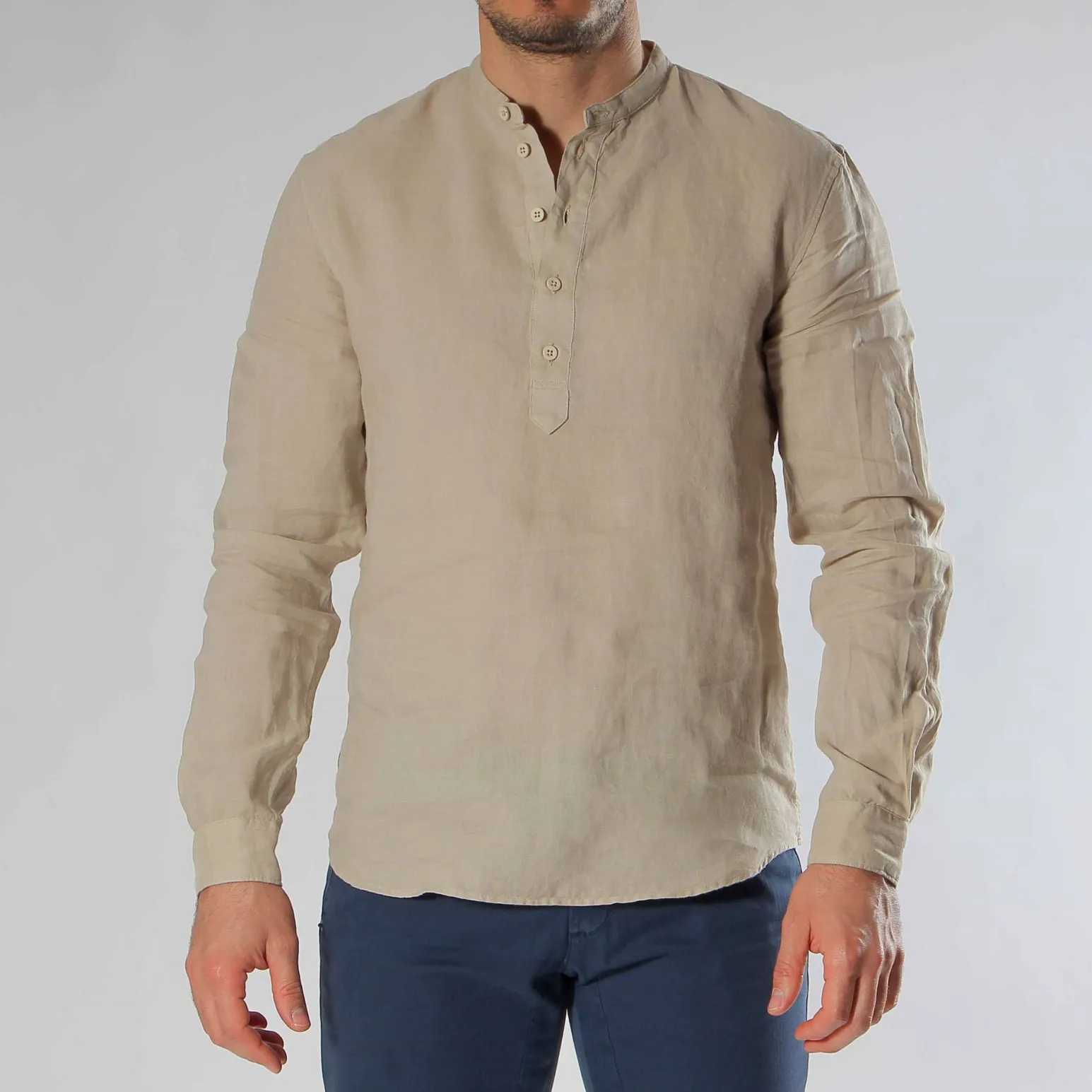 CAMICIA ML SERAFINO LINO TINTO IN CAPO