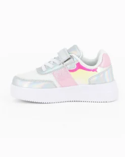 CANGURO - Sneakers rosa e argento da bimba con strappo, numerata 24/30