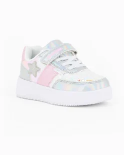 CANGURO - Sneakers rosa e argento da bimba con strappo, numerata 24/30