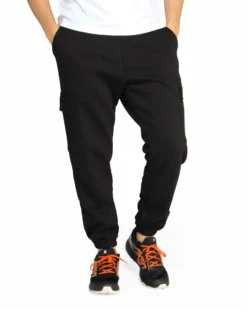 CARLSBERG - Pantalone sportivo cargo nero da uomo