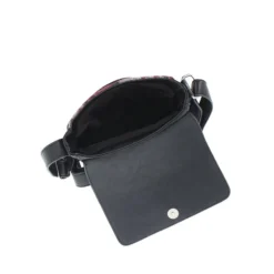 CARRERA - Borsello nero con patta ed inserto scozzese interno