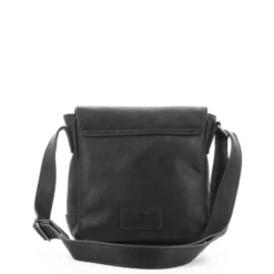 CARRERA - Borsello nero con patta ed inserto scozzese interno