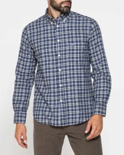 CARRERA - CAMICIA FANTASIA IN FLANELLA LEGGERA CON PREGIATO FILATO MELANGE