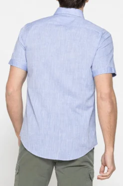 CARRERA - CAMICIA MANICA CORTA COLLO BOTTON DOWN TESSUTO MALFILE' CON  1TASCHINO