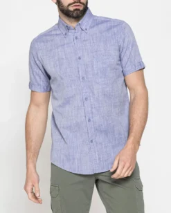 CARRERA - CAMICIA MANICA CORTA COLLO BOTTON DOWN TESSUTO MALFILE' CON  1TASCHINO