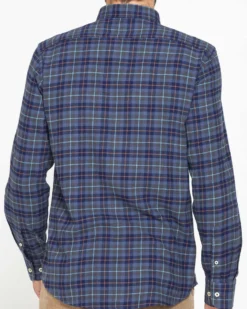 CARRERA - CAMICIA SCOZZESE IN FLANELLA LEGGERA CON PREGIATO FILATO MELANGE