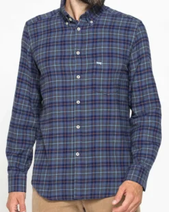 CARRERA - CAMICIA SCOZZESE IN FLANELLA LEGGERA CON PREGIATO FILATO MELANGE